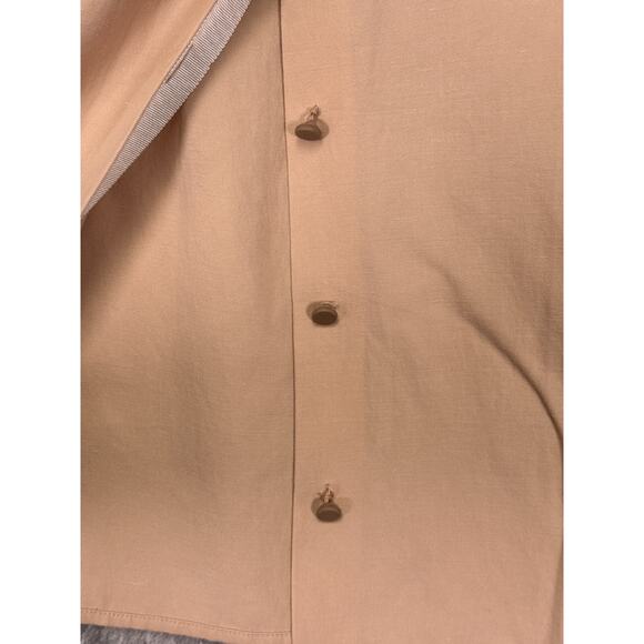 CO Collection Top Large Womens Silk Linen Twill Button Front Blouse - Picture 7 of 8
